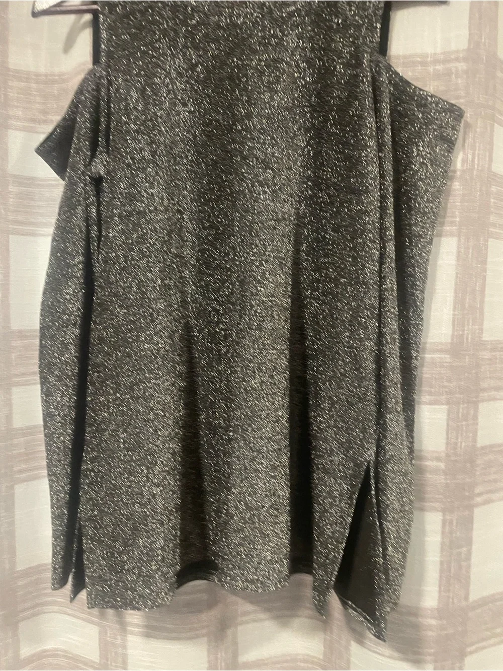 Michael Kors Metallic Silver-Black Knit Top